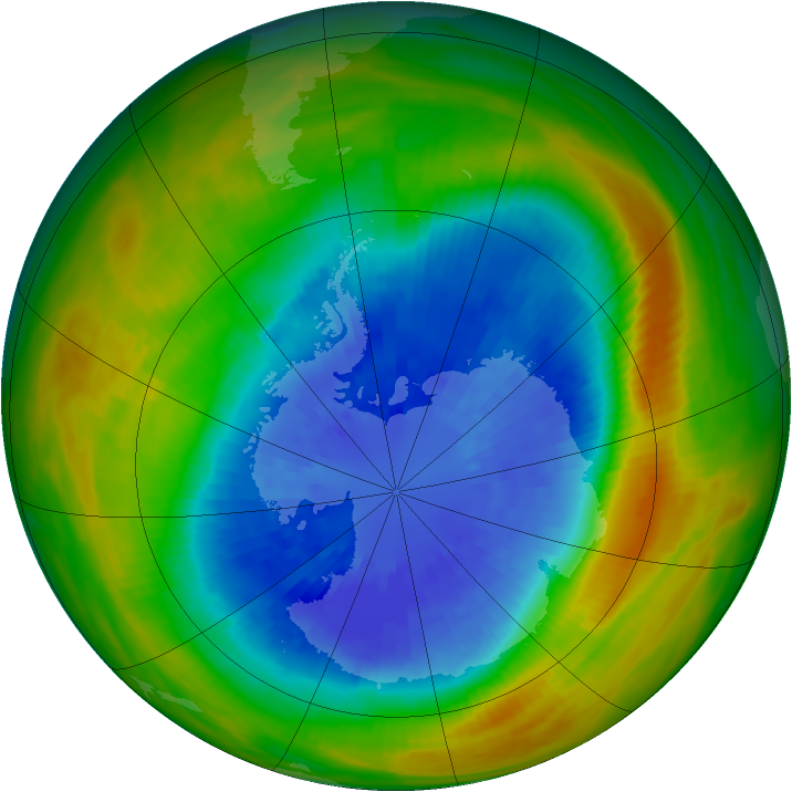 Antarctic ozone map for 17 September 1986